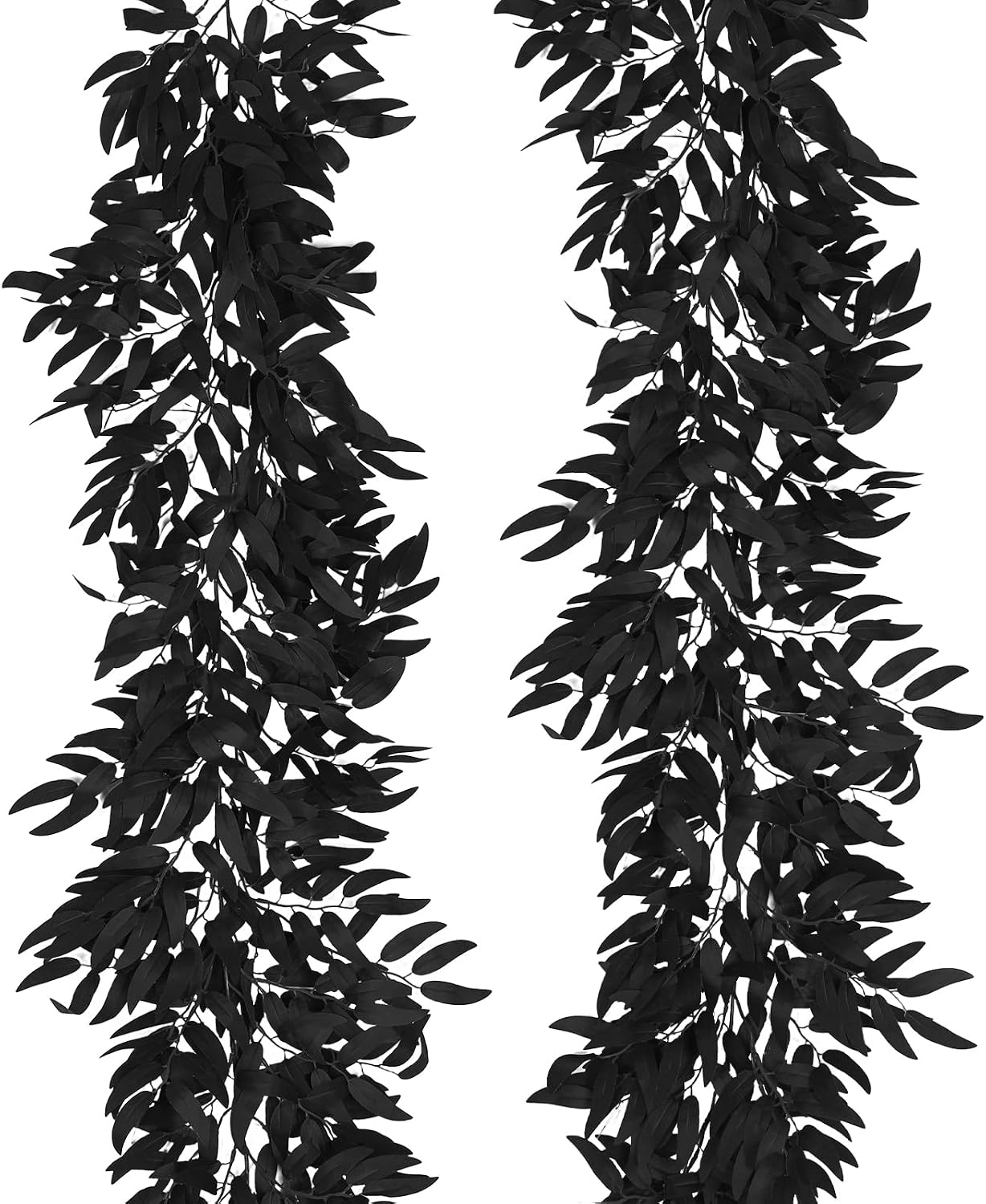 Artificial Willow Leaves Vine Twigs 2Pcs 6.2Ft Fake Hanging Plant Silk Leaf Ivy Garland Faux Italian Ruscus Greenery Indoor Outdoor Wedding Arch Jungle Beach Birthday Party Garden Decor