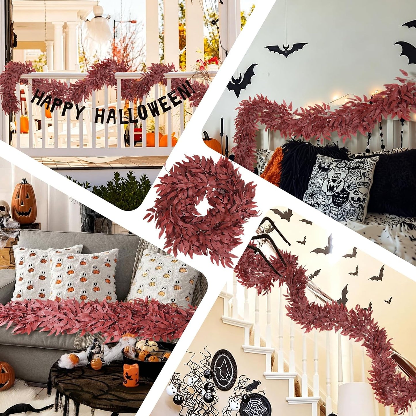 Artificial Willow Leaves Vine Twigs 2Pcs 6.2Ft Fake Hanging Plant Silk Leaf Ivy Garland Faux Italian Ruscus Greenery Indoor Outdoor Wedding Arch Jungle Beach Birthday Party Garden Decor
