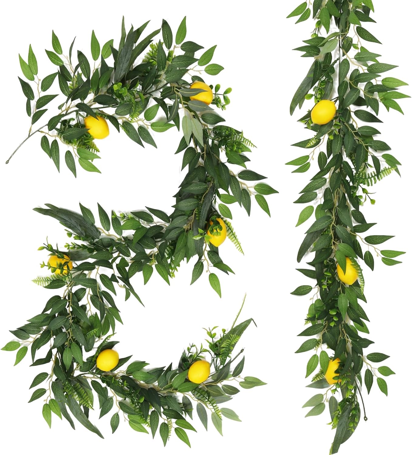 Artificial Willow Leaves Vine Twigs 2Pcs 6.2Ft Fake Hanging Plant Silk Leaf Ivy Garland Faux Italian Ruscus Greenery Indoor Outdoor Wedding Arch Jungle Beach Birthday Party Garden Decor