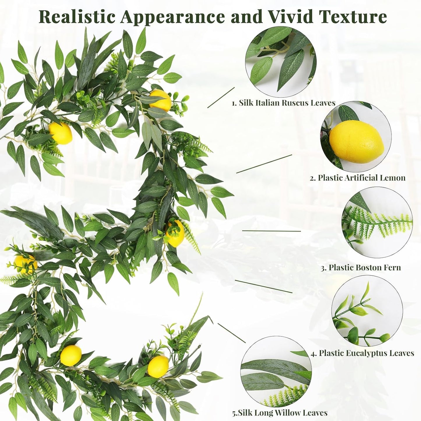 Artificial Willow Leaves Vine Twigs 2Pcs 6.2Ft Fake Hanging Plant Silk Leaf Ivy Garland Faux Italian Ruscus Greenery Indoor Outdoor Wedding Arch Jungle Beach Birthday Party Garden Decor
