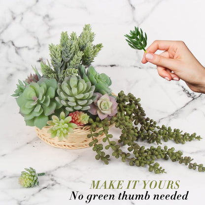 18pcs Mini Artificial Succulent Plant,Flocked Faux Succulent for Floral Wall Garden Arrangement Home Office Decor,Unpotted