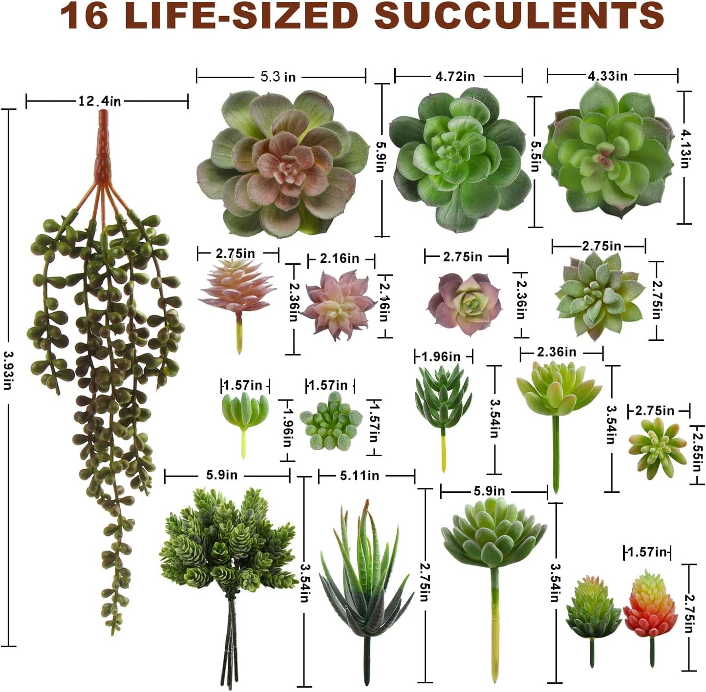 18pcs Mini Artificial Succulent Plant,Flocked Faux Succulent for Floral Wall Garden Arrangement Home Office Decor,Unpotted
