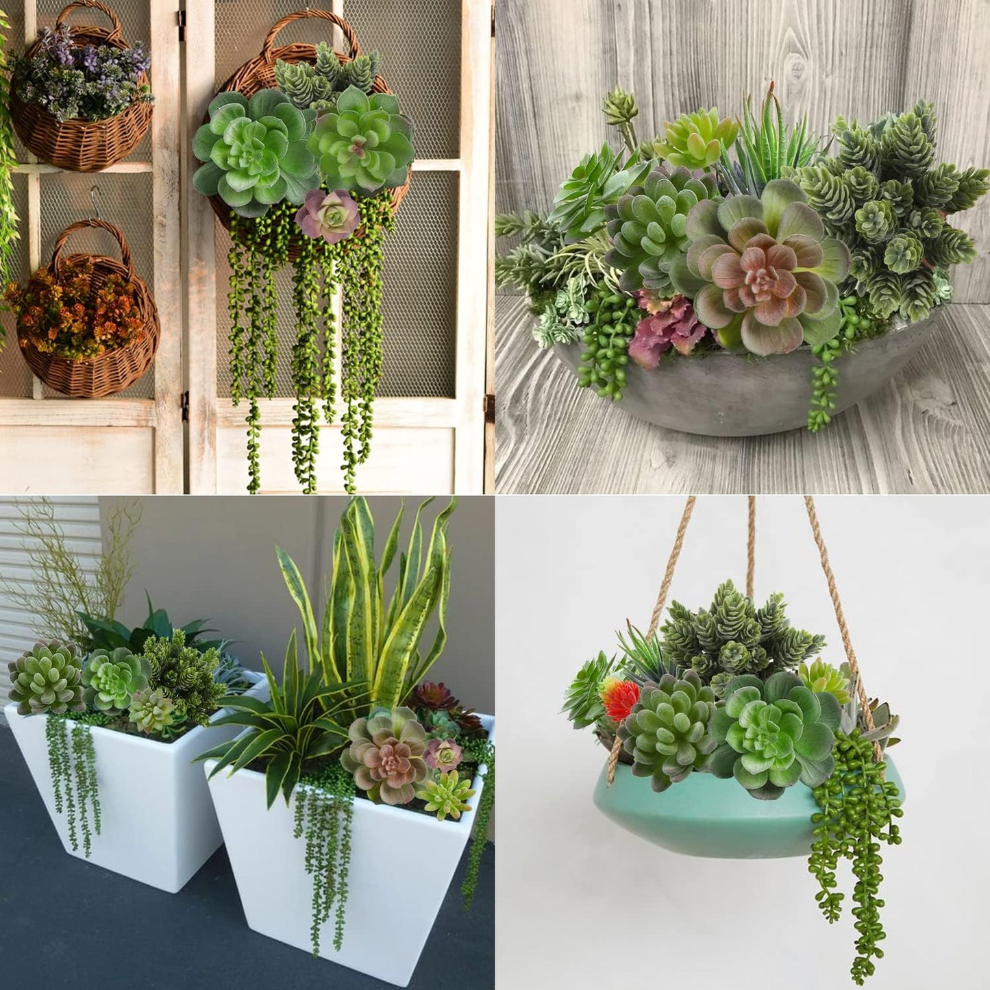 18pcs Mini Artificial Succulent Plant,Flocked Faux Succulent for Floral Wall Garden Arrangement Home Office Decor,Unpotted