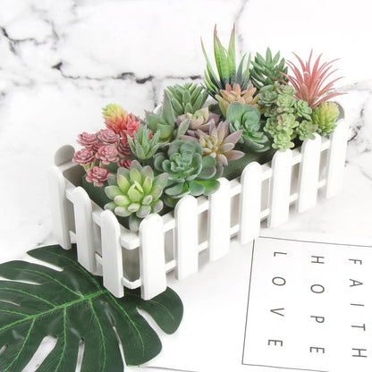 18pcs Mini Artificial Succulent Plant,Flocked Faux Succulent for Floral Wall Garden Arrangement Home Office Decor,Unpotted