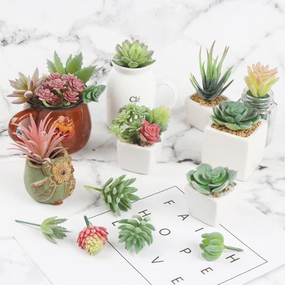 18pcs Mini Artificial Succulent Plant,Flocked Faux Succulent for Floral Wall Garden Arrangement Home Office Decor,Unpotted