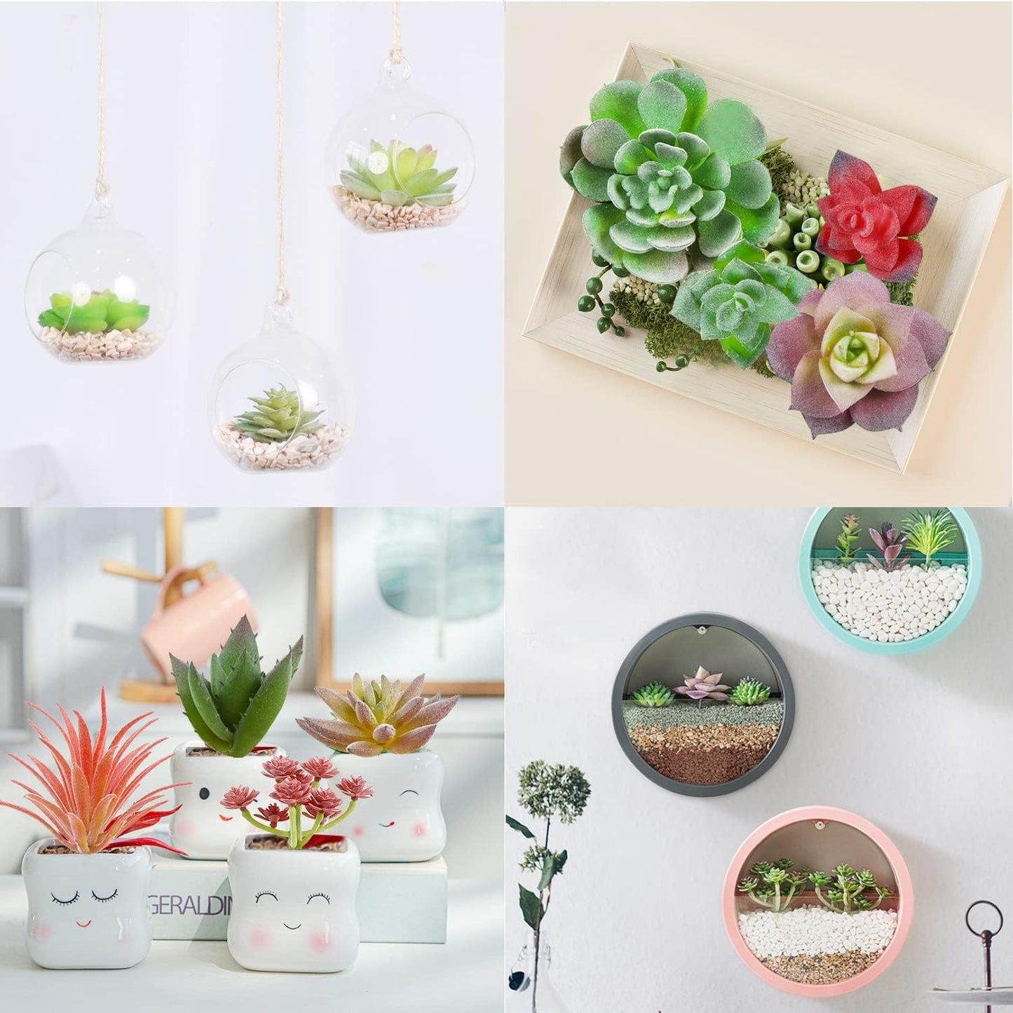 18pcs Mini Artificial Succulent Plant,Flocked Faux Succulent for Floral Wall Garden Arrangement Home Office Decor,Unpotted
