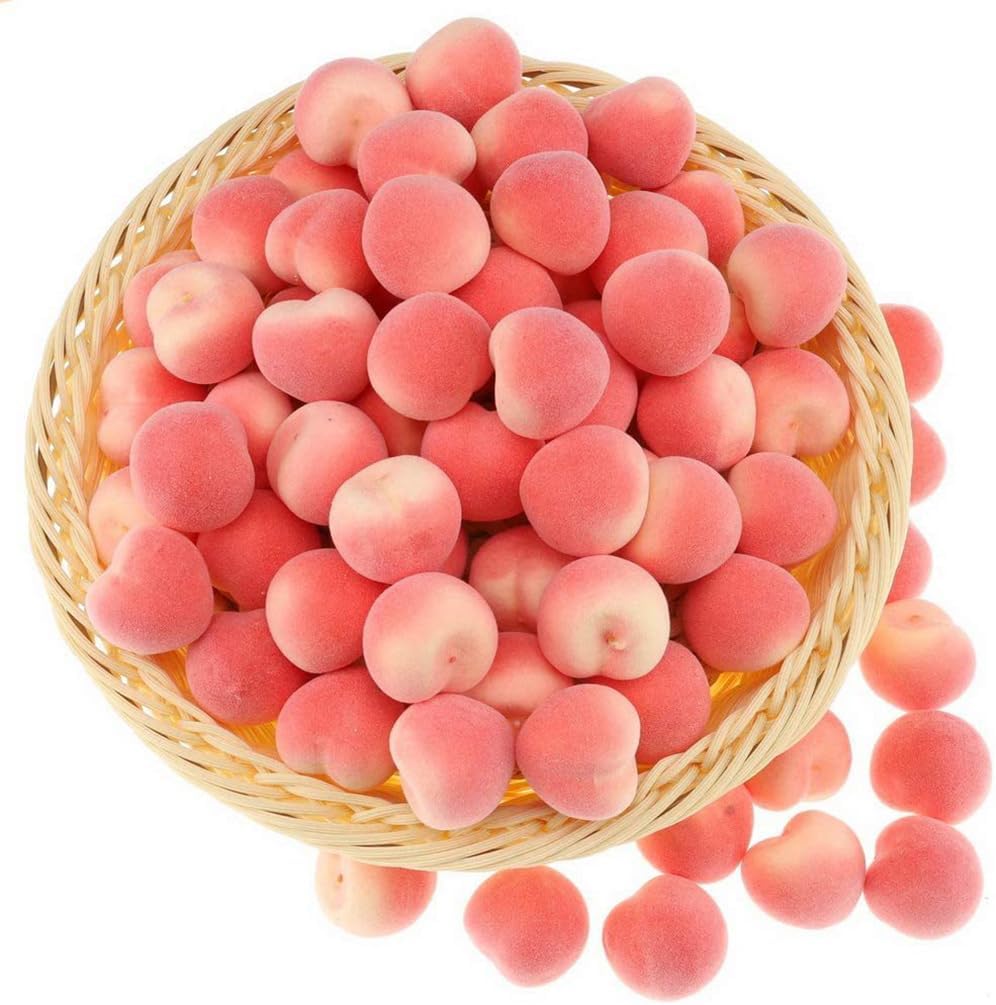 18Pcs Artificial Peach Fake Peach Mini Fruit Small Peach Simulation Lifelike for Home Cabinet Table Party Kitchen Decoration Photography Prop