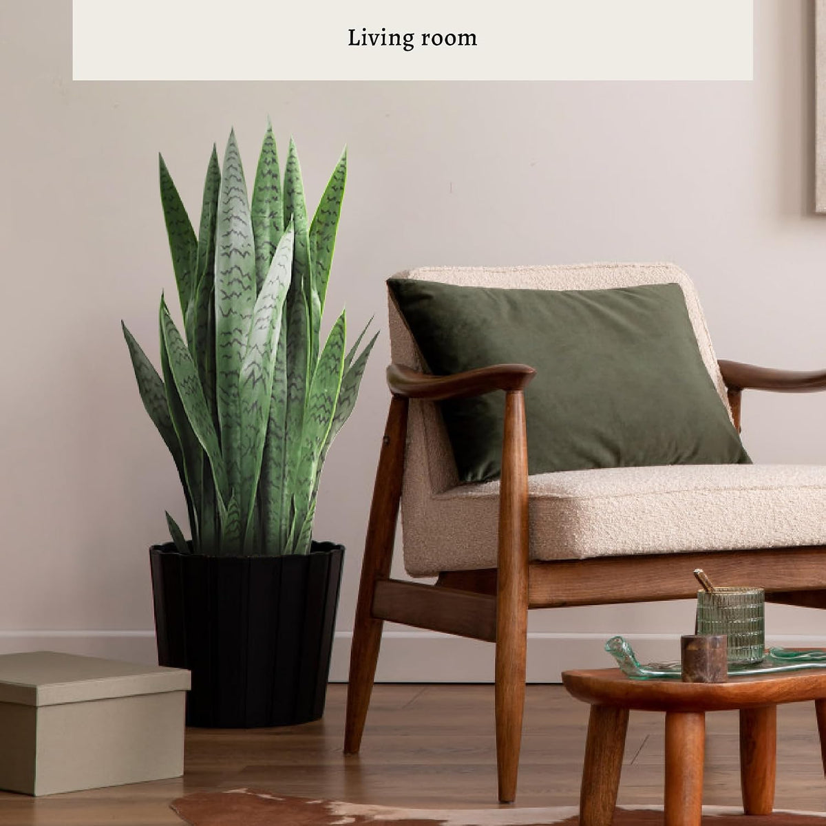 3FT Artificial Snake Plant, 35in Fake Sansevieria Indoor Outdoor