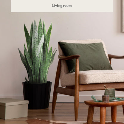 3FT Artificial Snake Plant, 35in Fake Sansevieria Indoor Outdoor