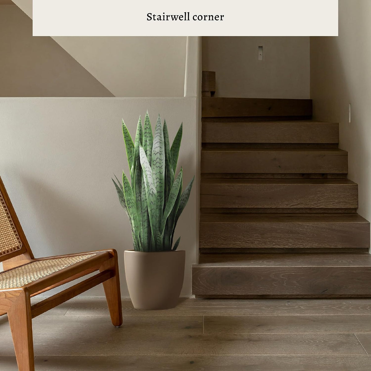 3FT Artificial Snake Plant, 35in Fake Sansevieria Indoor Outdoor