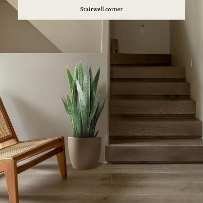 3FT Artificial Snake Plant, 35in Fake Sansevieria Indoor Outdoor
