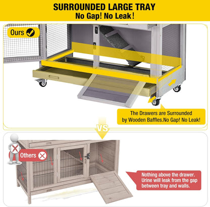 Pet Playpen Guinea Pig Cage Small Animal Rabbit Exercise Pen with Waterproof Floor Liner - Extension Playpen ONLY