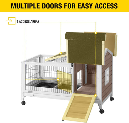 Pet Playpen Guinea Pig Cage Small Animal Rabbit Exercise Pen with Waterproof Floor Liner - Extension Playpen ONLY