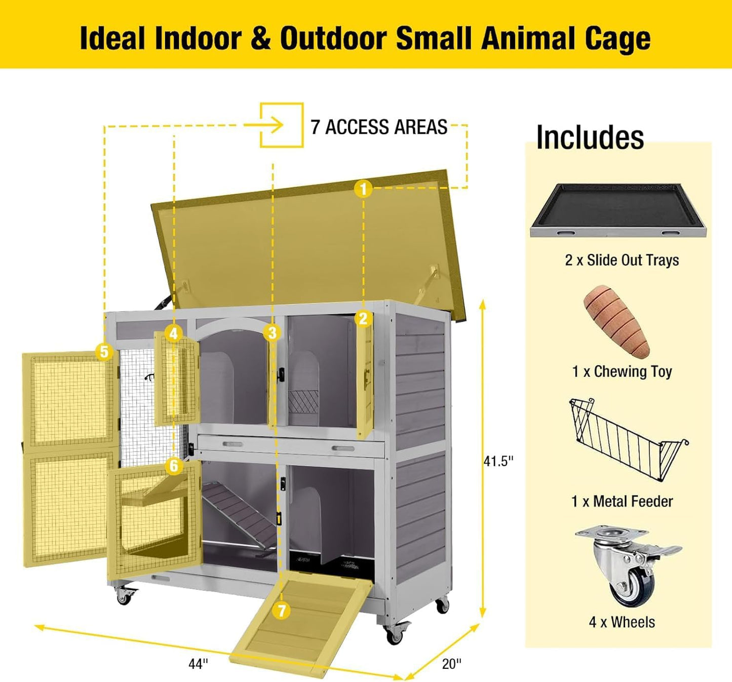 Pet Playpen Guinea Pig Cage Small Animal Rabbit Exercise Pen with Waterproof Floor Liner - Extension Playpen ONLY