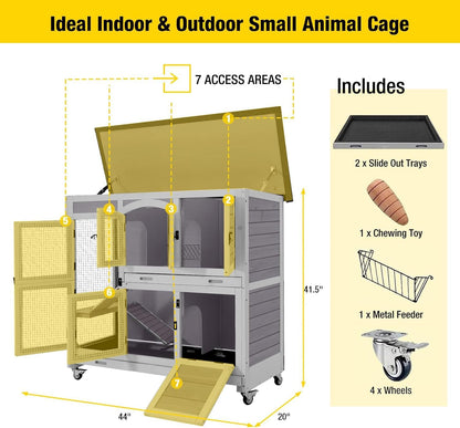 Pet Playpen Guinea Pig Cage Small Animal Rabbit Exercise Pen with Waterproof Floor Liner - Extension Playpen ONLY