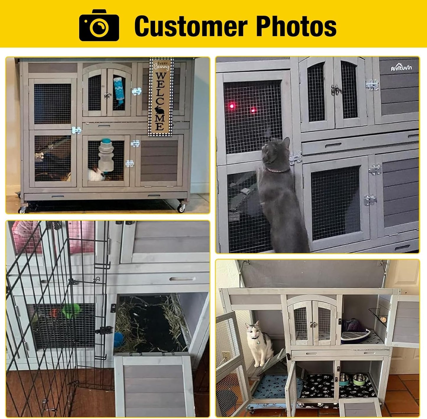 Pet Playpen Guinea Pig Cage Small Animal Rabbit Exercise Pen with Waterproof Floor Liner - Extension Playpen ONLY
