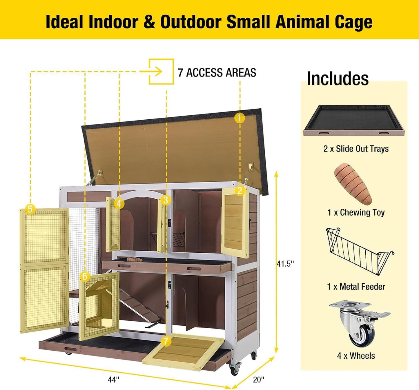 Pet Playpen Guinea Pig Cage Small Animal Rabbit Exercise Pen with Waterproof Floor Liner - Extension Playpen ONLY