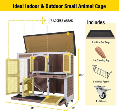 Pet Playpen Guinea Pig Cage Small Animal Rabbit Exercise Pen with Waterproof Floor Liner - Extension Playpen ONLY