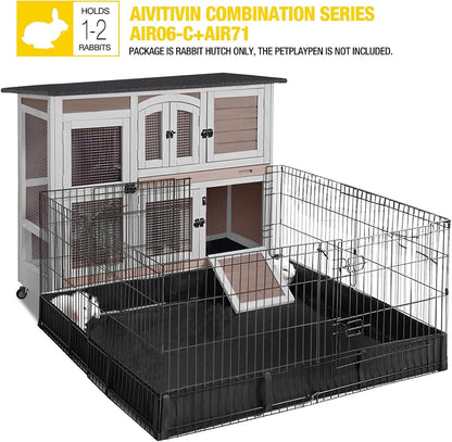 Pet Playpen Guinea Pig Cage Small Animal Rabbit Exercise Pen with Waterproof Floor Liner - Extension Playpen ONLY