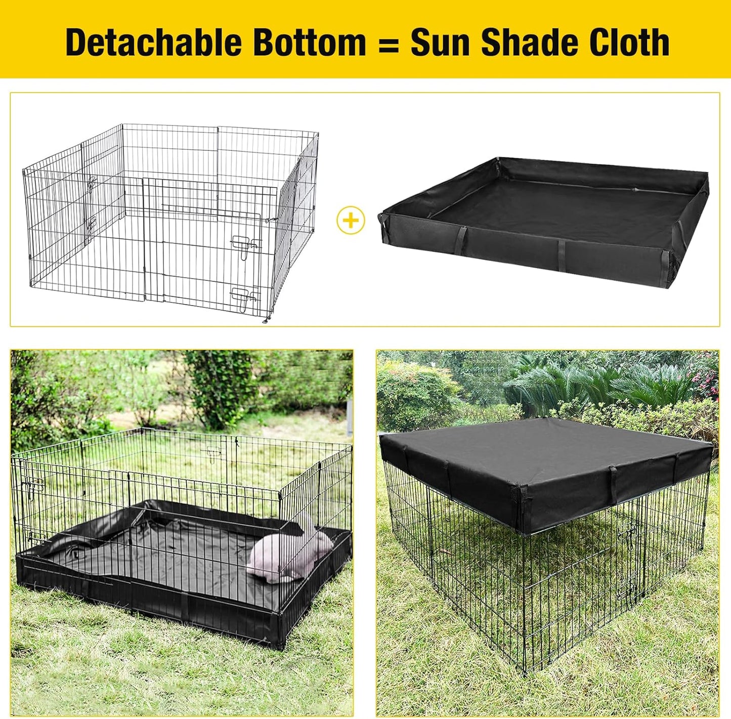 Pet Playpen Guinea Pig Cage Small Animal Rabbit Exercise Pen with Waterproof Floor Liner - Extension Playpen ONLY