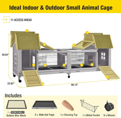 Pet Playpen Guinea Pig Cage Small Animal Rabbit Exercise Pen with Waterproof Floor Liner - Extension Playpen ONLY