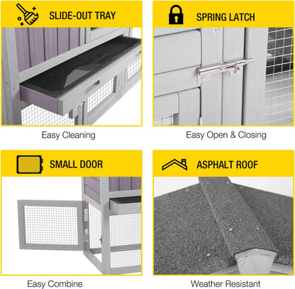 Pet Playpen Guinea Pig Cage Small Animal Rabbit Exercise Pen with Waterproof Floor Liner - Extension Playpen ONLY