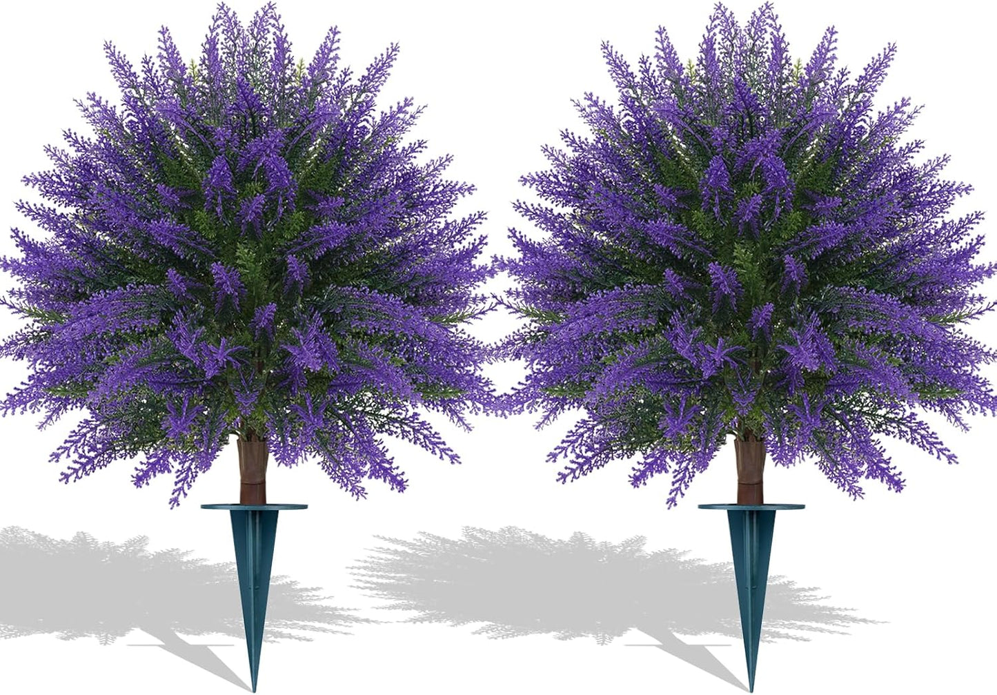 Artificial Cedar Topiary Trees with Ground Spike, 4 Pieces Fake Pine Shrubs Bushes, UV Resistant Faux Evergreen Cypress Tree Plants for Indoor Outdoor Planters Front Porch