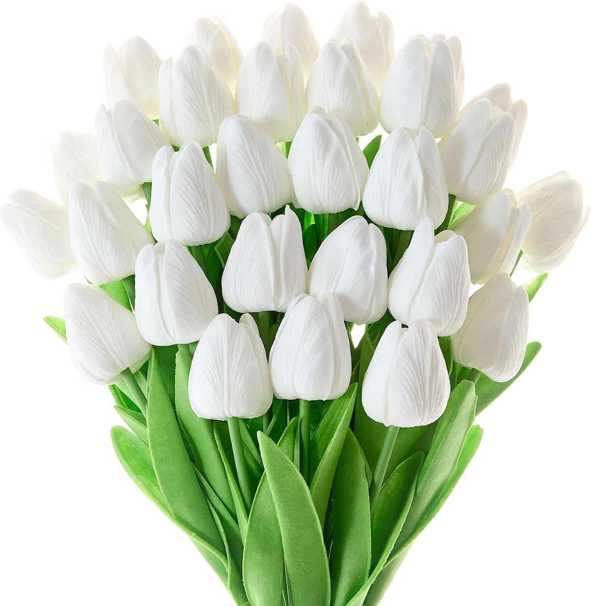 30 Pcs Tulips Artificial Flowers Fake Pink Flowers Latex Tulips Real Touch 13" Silk Flower for Spring Mother's Day Easter Gifts in Bulk Home Kitchen Wedding Decorations