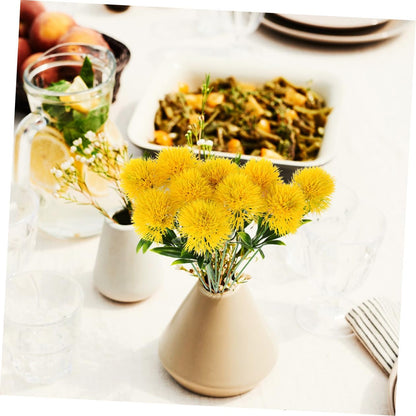12 Pcs Faux Dandelion Ornaments Realistic Artificial Dandelion Flowers Yellow Faux Branches for Home Wedding Party Photo Props Decoration
