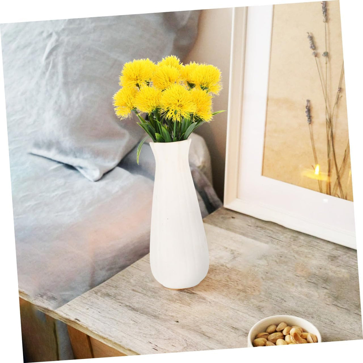 12 Pcs Faux Dandelion Ornaments Realistic Artificial Dandelion Flowers Yellow Faux Branches for Home Wedding Party Photo Props Decoration