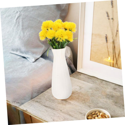 12 Pcs Faux Dandelion Ornaments Realistic Artificial Dandelion Flowers Yellow Faux Branches for Home Wedding Party Photo Props Decoration