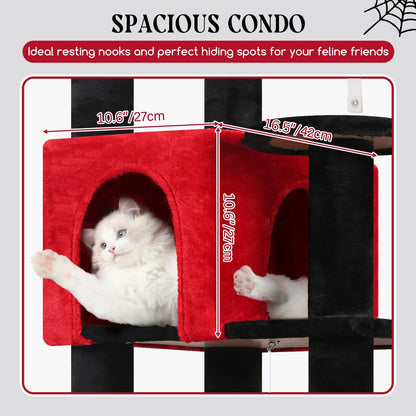 65in Cactus Sturdy Cat Tower for Indoor Large Cats, S65, Green
