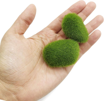 40PCS 4 Size Artificial Moss Rocks Decorative, Green Moss Balls,Moss Stones, Green Moss Covered Stones, Fake Moss Decor for Floral Arrangements, Fairy Gardens and Crafting