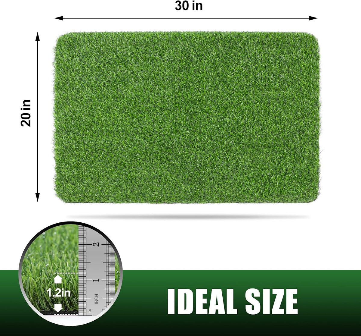Artificial Grass Door Mat, Thick Turf Grass Dog Indoor/Outdoor Rug, 30"x20"