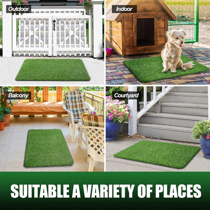Artificial Grass Door Mat, Thick Turf Grass Dog Indoor/Outdoor Rug, 30"x20"