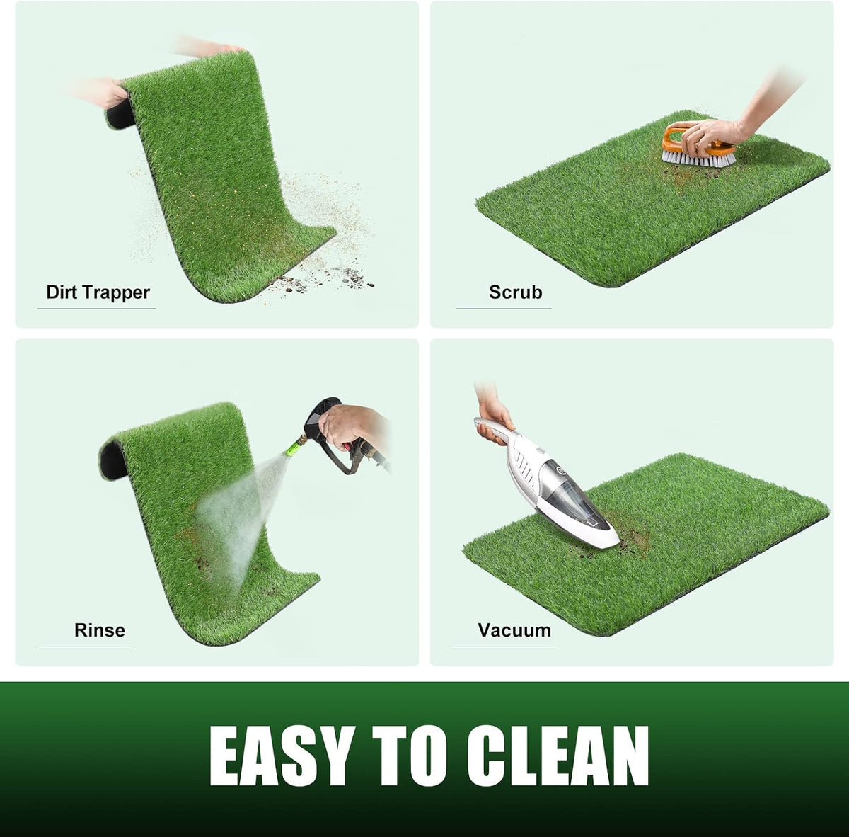 Artificial Grass Door Mat, Thick Turf Grass Dog Indoor/Outdoor Rug, 30"x20"