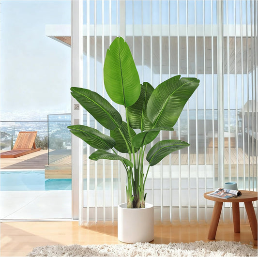 Birds of Paradise Artificial Plants Indoor, 4FT Fake Banana Tree