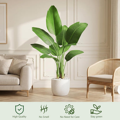 Birds of Paradise Artificial Plants Indoor, 4FT Fake Banana Tree