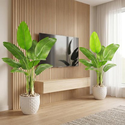 Birds of Paradise Artificial Plants Indoor, 4FT Fake Banana Tree