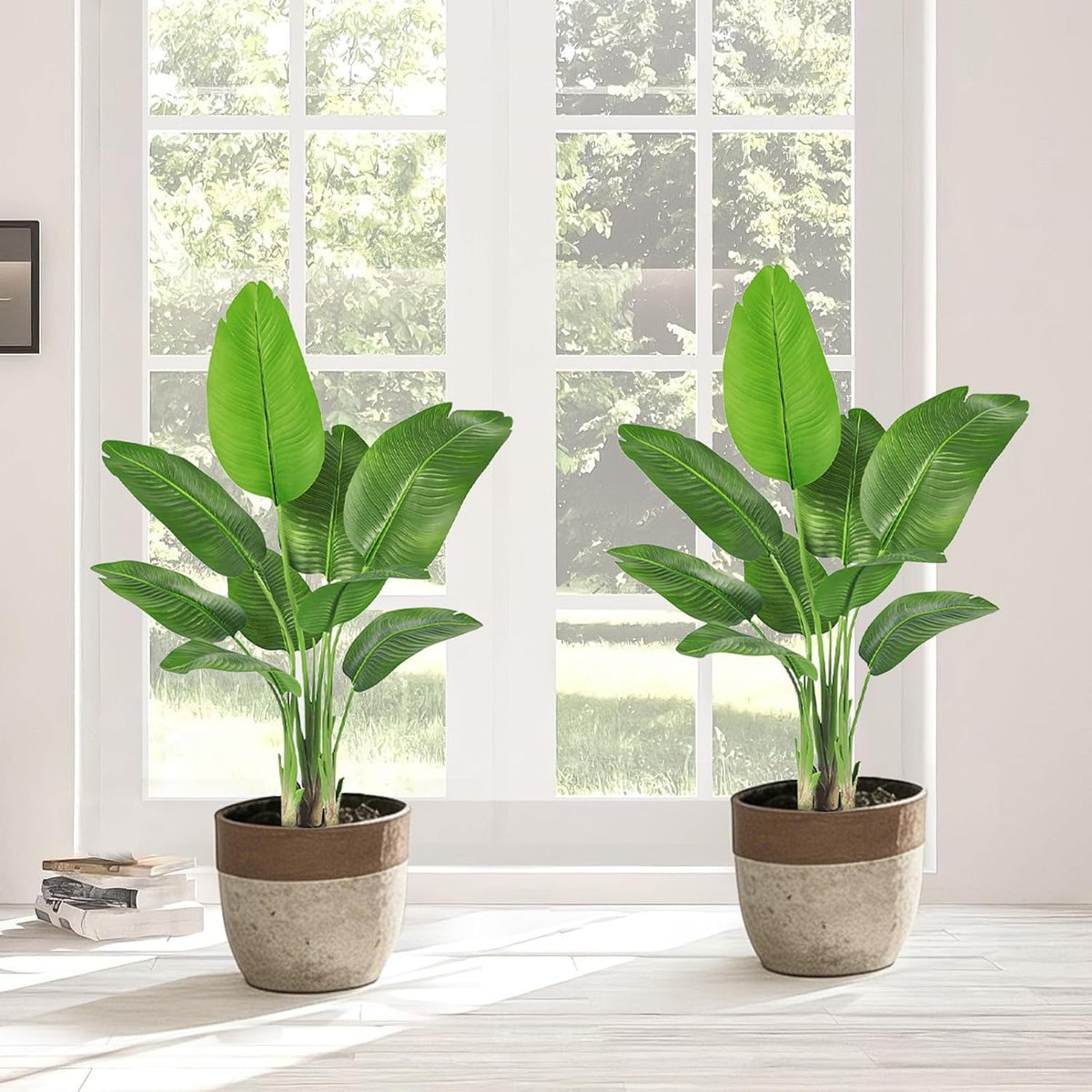 Birds of Paradise Artificial Plants Indoor, 4FT Fake Banana Tree
