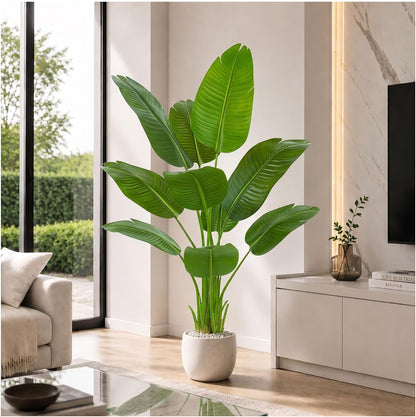 Birds of Paradise Artificial Plants Indoor, 4FT Fake Banana Tree