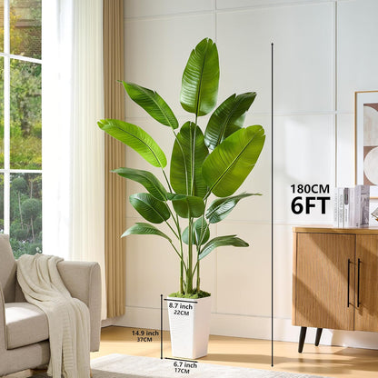 Birds of Paradise Artificial Plants Indoor, 4FT Fake Banana Tree