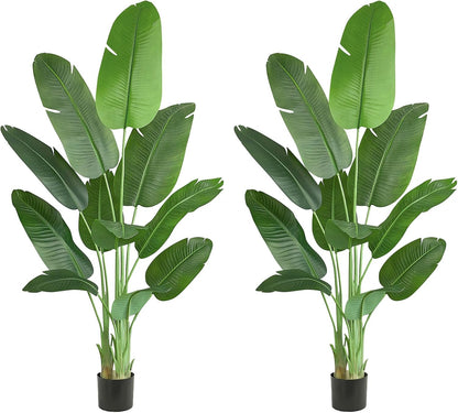 Birds of Paradise Artificial Plants Indoor, 4FT Fake Banana Tree