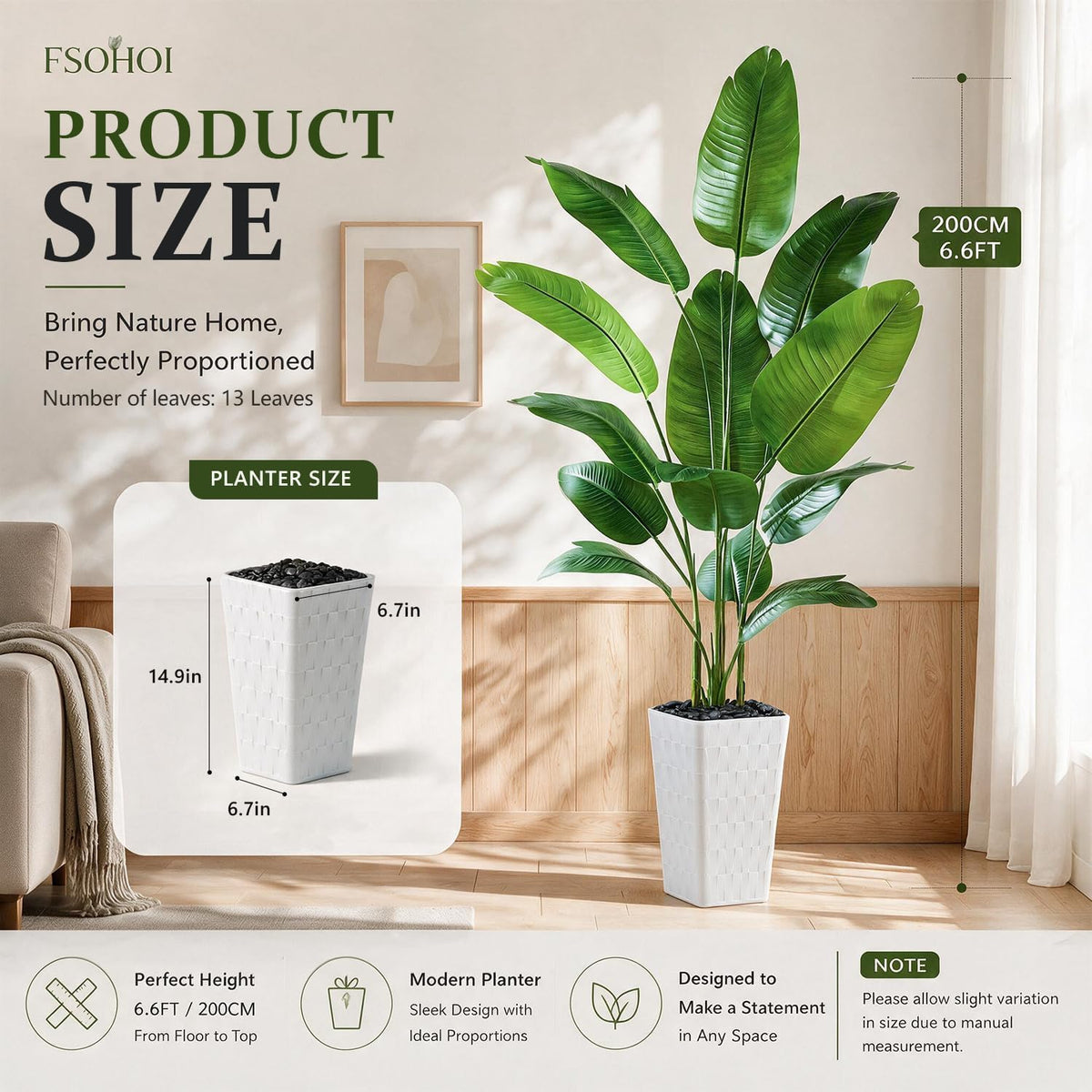 Birds of Paradise Artificial Plants Indoor, 4FT Fake Banana Tree