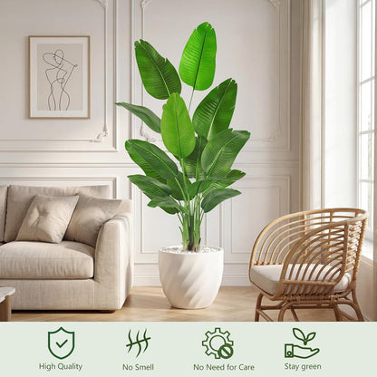 Birds of Paradise Artificial Plants Indoor, 4FT Fake Banana Tree
