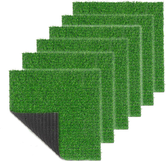 Artificial Grass Mat 12x12 Inch,Fake Grass Turf Patch | Synthetic Grass Indoor Outdoor,Patio Grass Tiles Realistic Grass Rug With Drainage Hole For Table Decoration