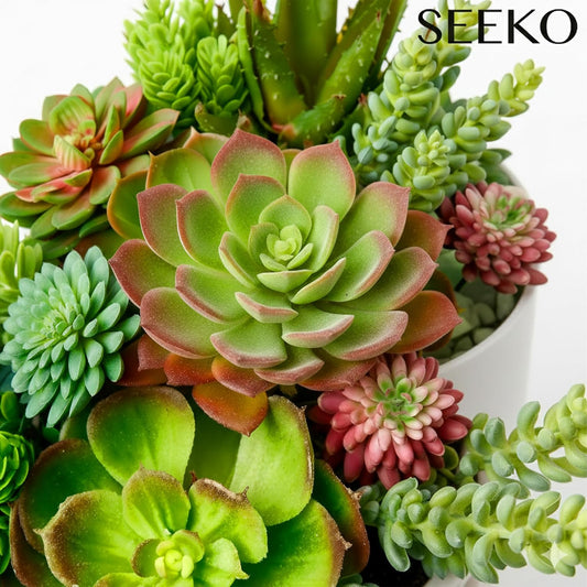 Fake Succulents 28 Pcs - Premium Artificial Faux Succulents Plants | Premium Faux succulents for indoors & outdoors, uv resistant, realistic DIY home & office decor, no watering needed