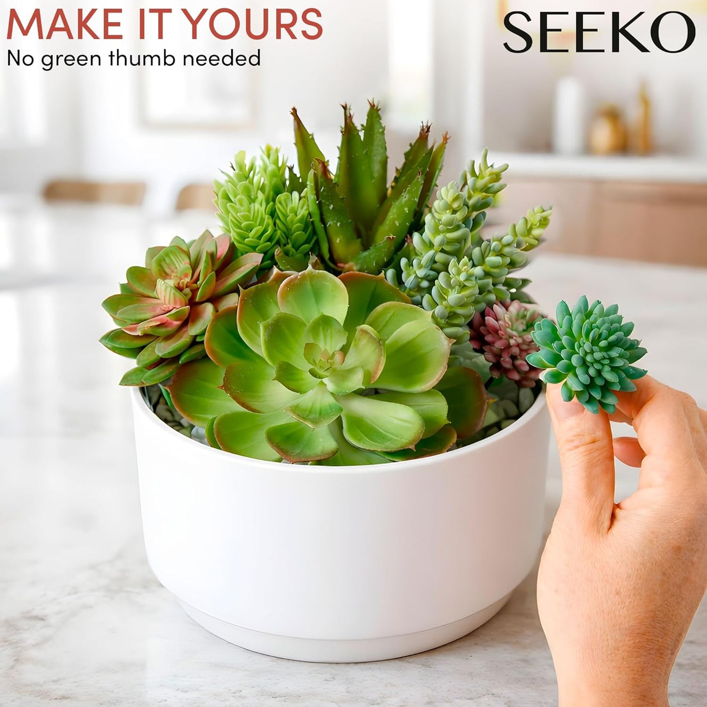 Fake Succulents 28 Pcs - Premium Artificial Faux Succulents Plants | Premium Faux succulents for indoors & outdoors, uv resistant, realistic DIY home & office decor, no watering needed