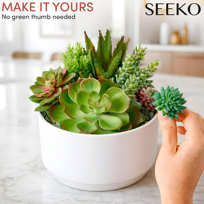 Fake Succulents 28 Pcs - Premium Artificial Faux Succulents Plants | Premium Faux succulents for indoors & outdoors, uv resistant, realistic DIY home & office decor, no watering needed