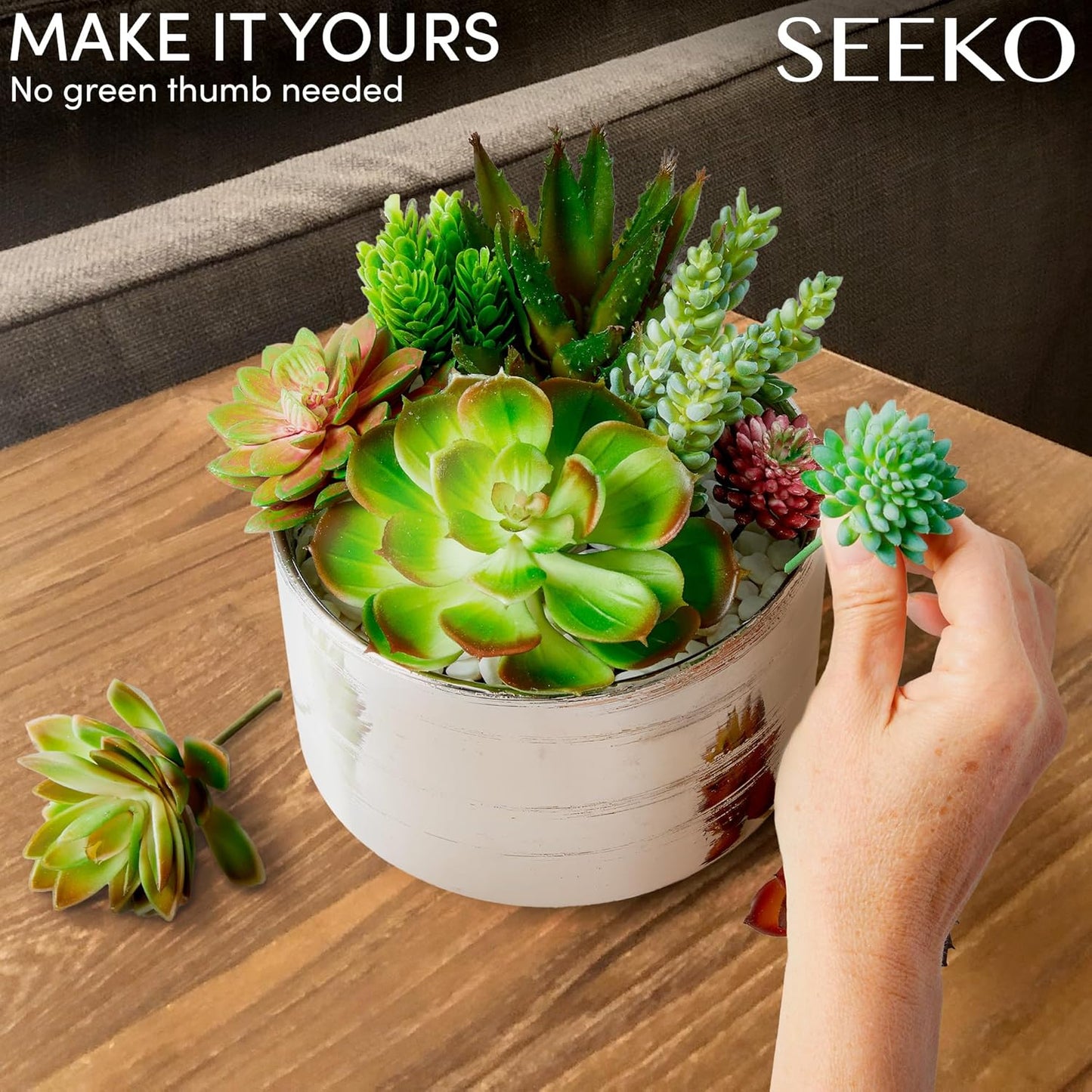 Fake Succulents 28 Pcs - Premium Artificial Faux Succulents Plants | Premium Faux succulents for indoors & outdoors, uv resistant, realistic DIY home & office decor, no watering needed